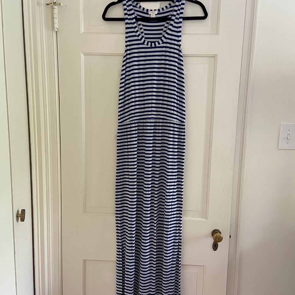 J Crew Factory StripeMaxi Knit Tank Dress